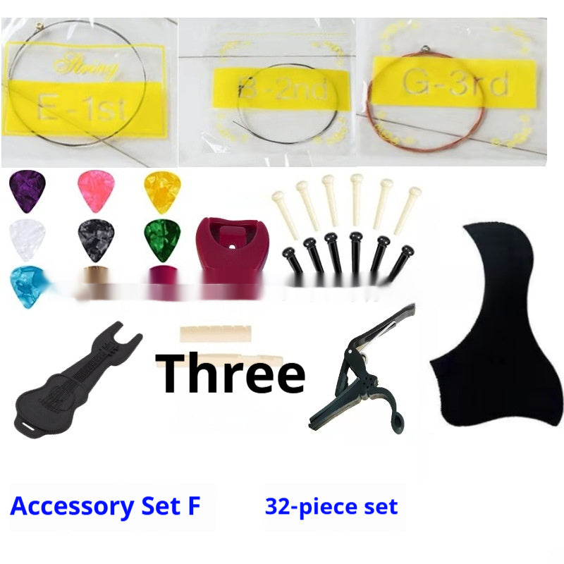 Guitar Accessory Set with Picks, String Nails & Pillow - Multiple Colors