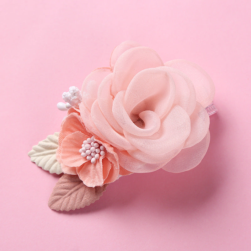 Children's Flower Hair Clip - Pearl Finish