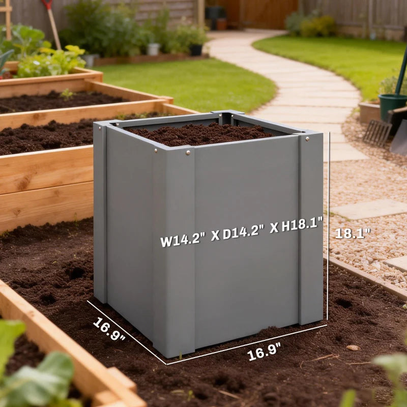 Outdoor Elevated Garden Planter Box - Black Steel