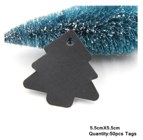 Tree-Shaped Kraft Paper Labels for Christmas Decorations - Pack of 10