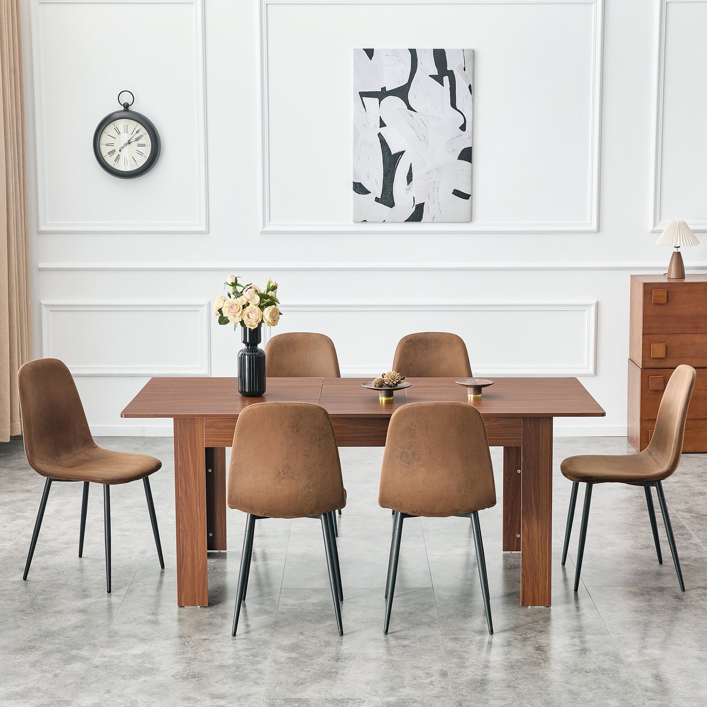 Extendable Rectangular Dining Table, Modern Expandable Kitchen Table