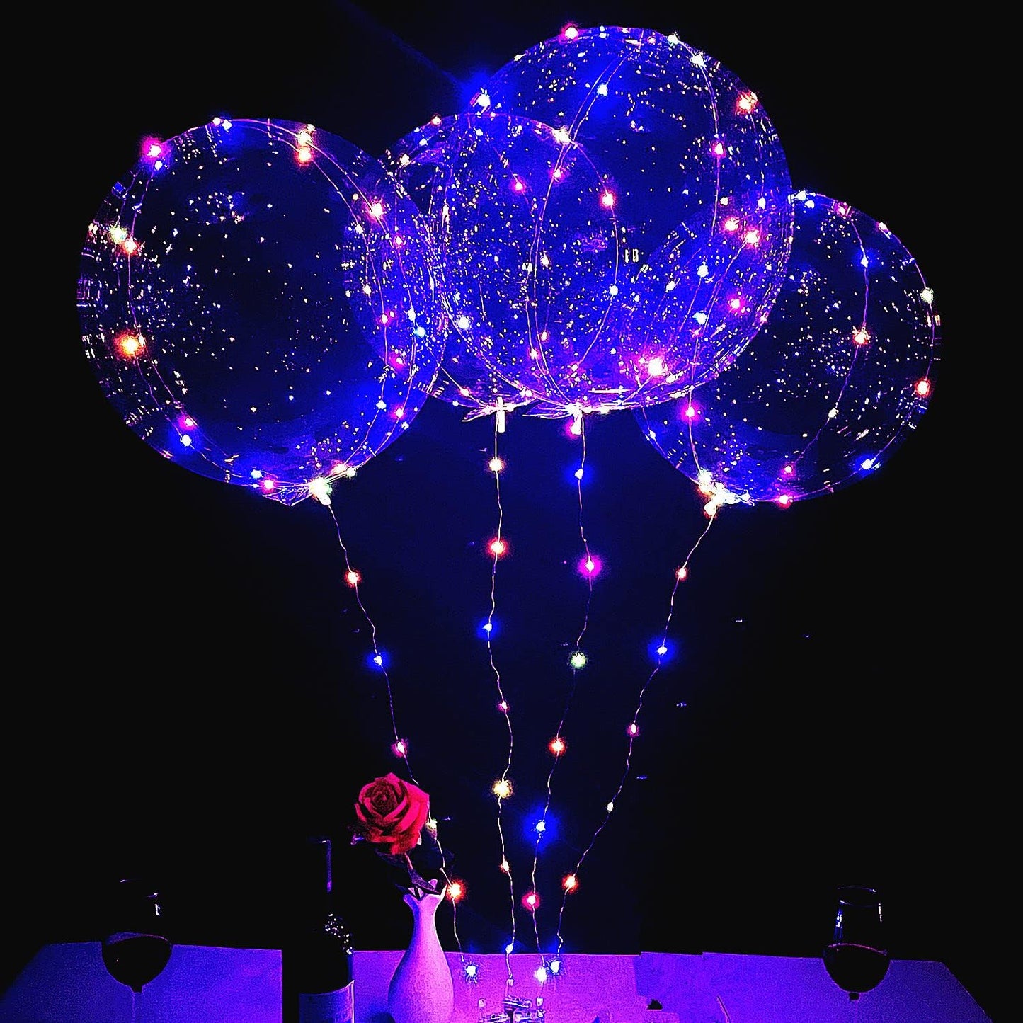 Light Up Balloons - 10PCS Clear LED Balloons with String Lights