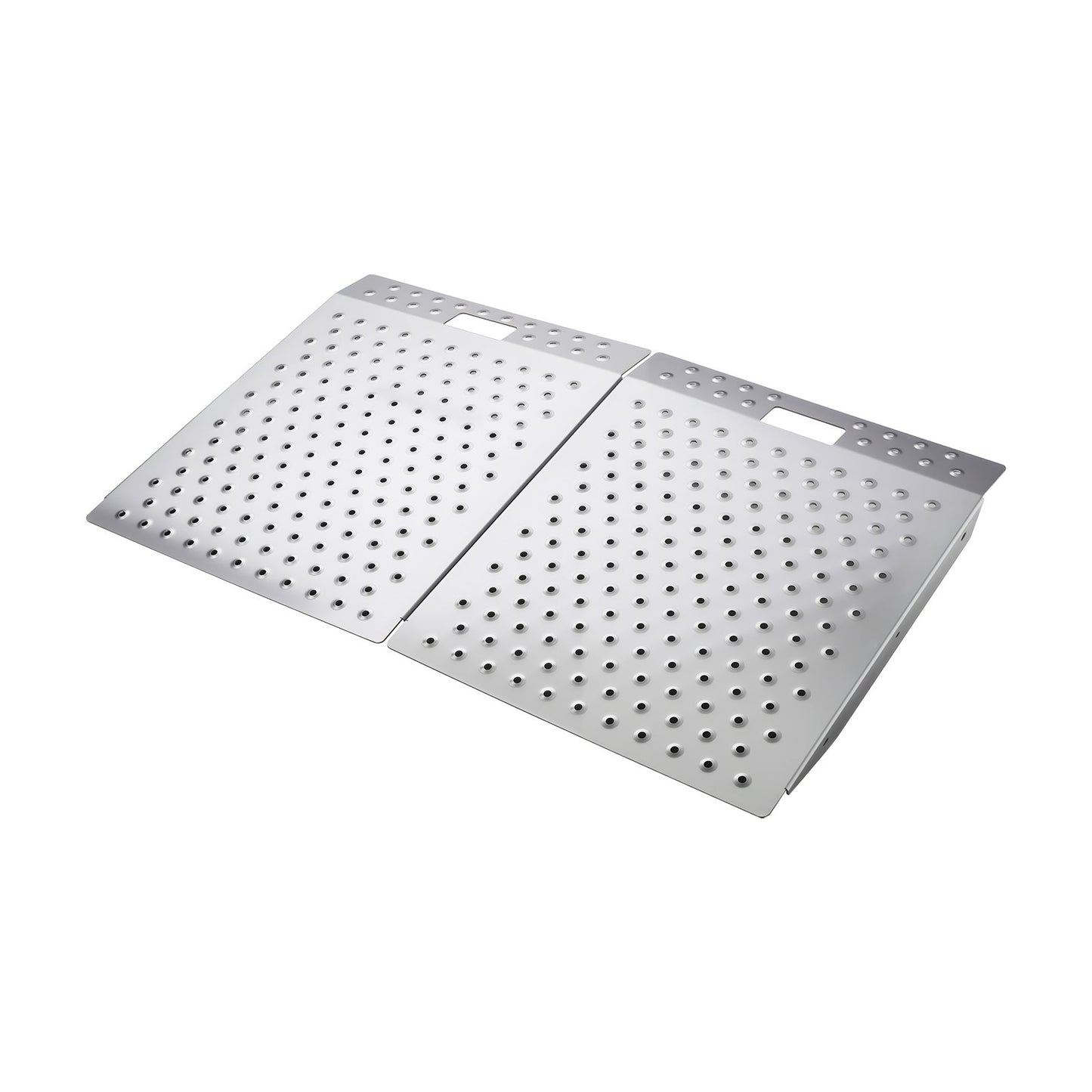 Aluminum Wheelchair Door Ramp 29.5x24.3 Inches Non-Slip Threshold Platform 750 Lb Capacity