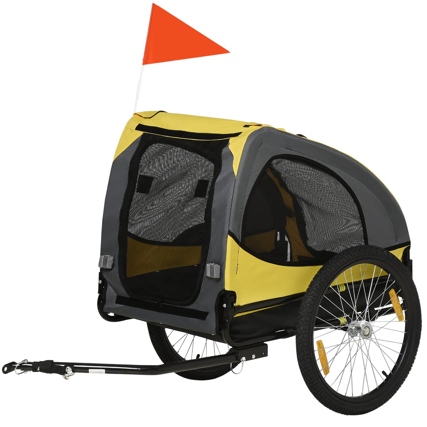 Dog Bike Trailer Pet Stroller for Medium Dogs - Yellow, 66 lbs Capacity