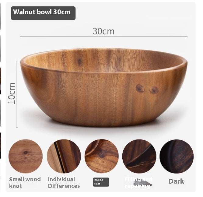 Solid Wood Fruit Bowl for Kitchen Storage - House & Garden
