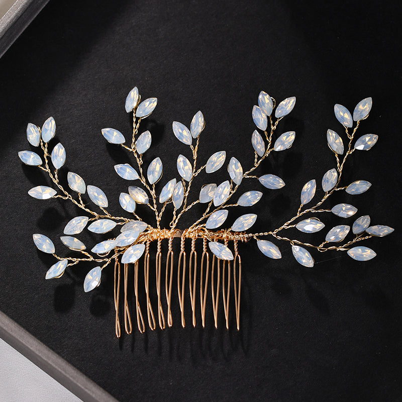 Crystal Wedding Hair Comb - Flower Design