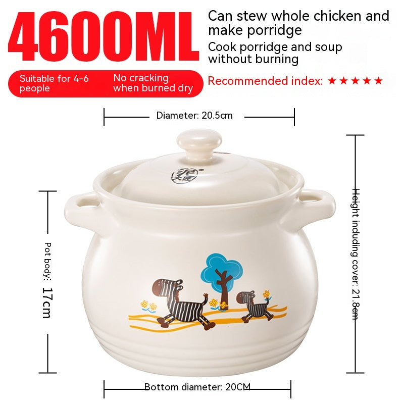 High-Temperature Ceramic Casserole Stew Pot with Cover - Kitchen & Home Storage