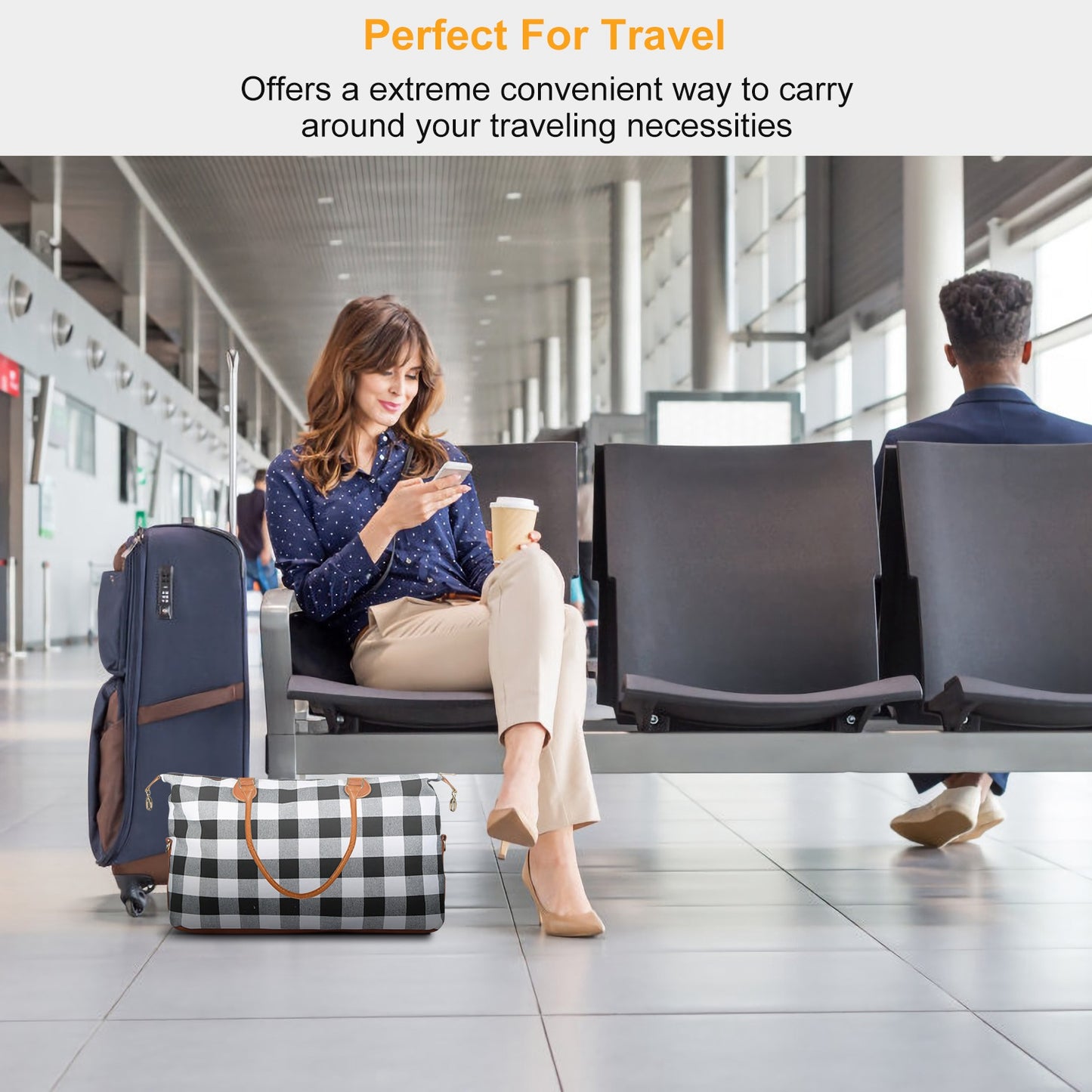 1Pc Women Duffle Bag Travel Luggage Bags Weekend Overnight Tote