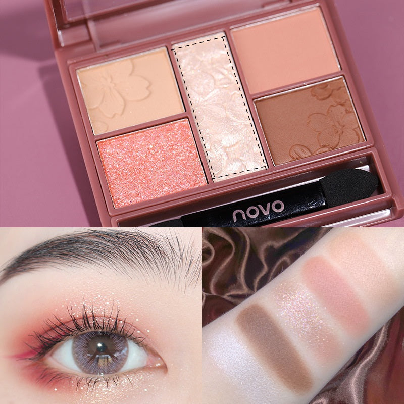 Five-Color Eyeshadow Palette Fine Powder Makeup for Face & Eyes