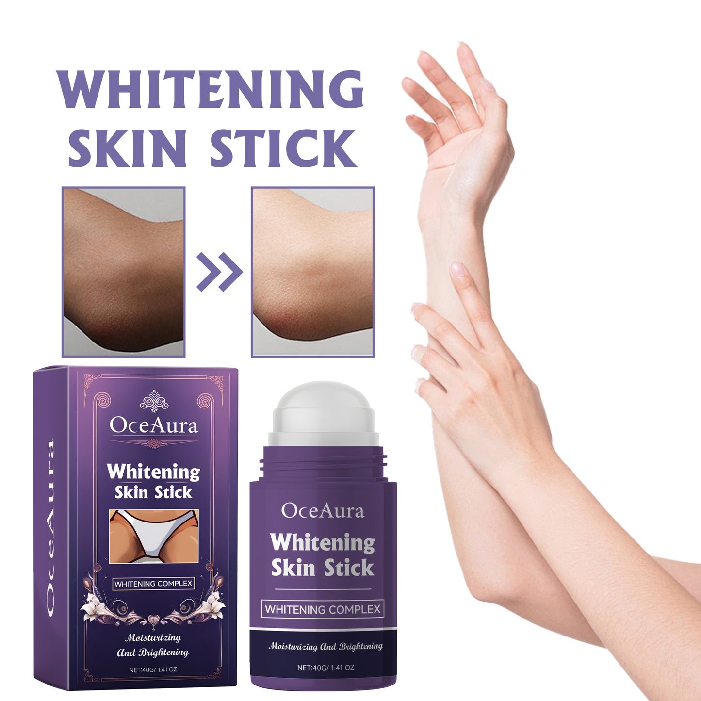 Skin Brightening Moisturizing Stick for Knees, Elbows, and Underarms