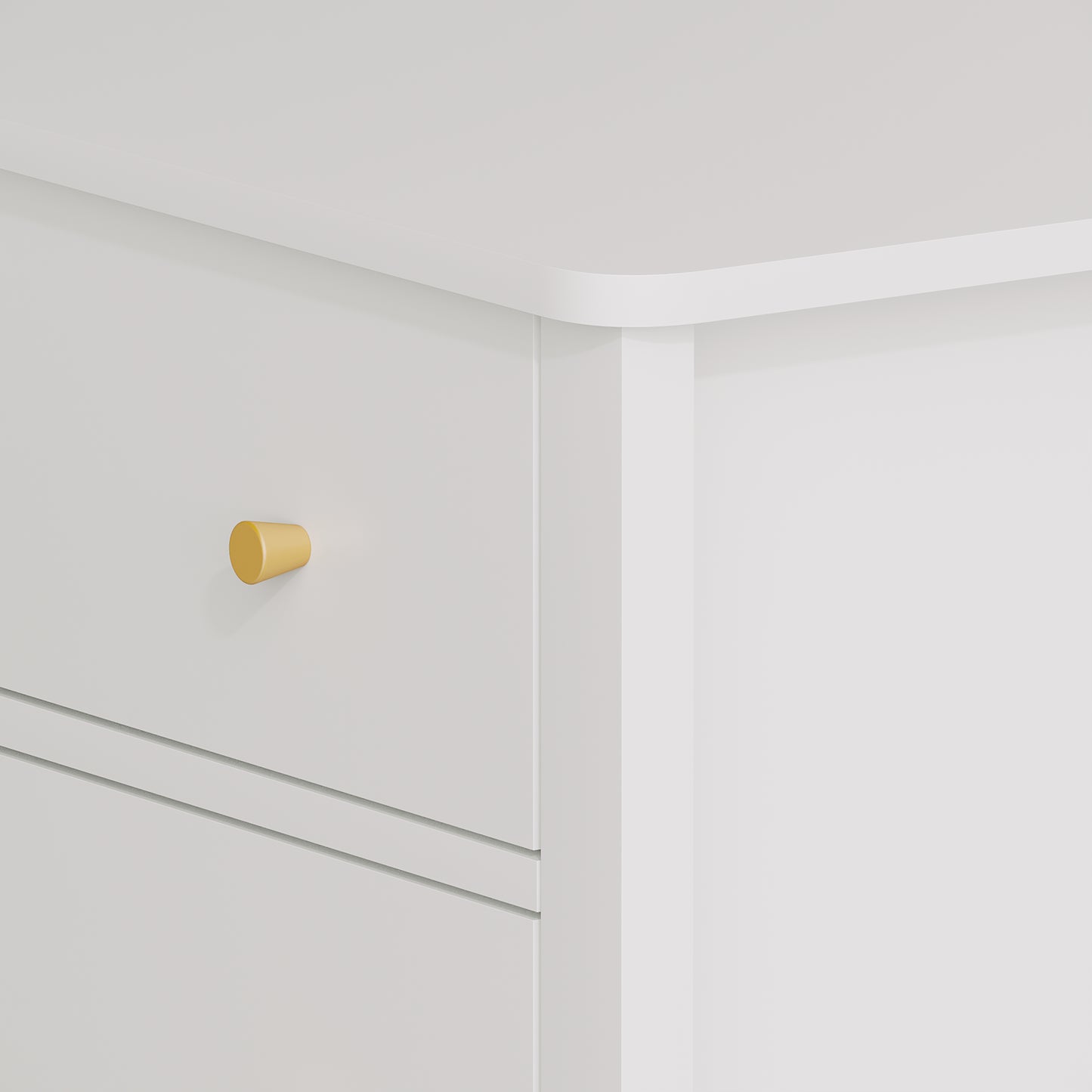 White 3 Drawer Dresser - Modern MDF Storage Cabinet