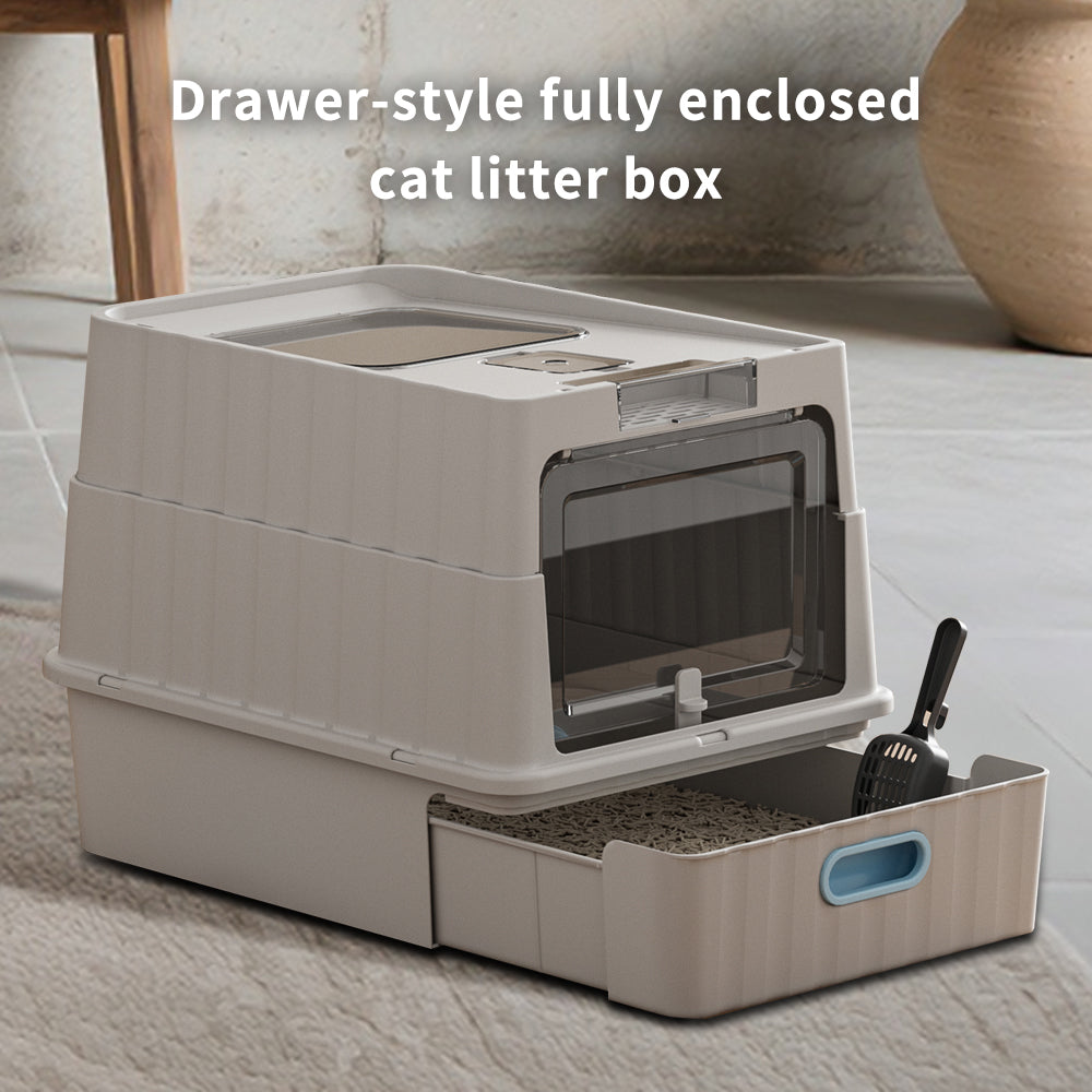 Drawer Cat Litter Box - Self Pickup Pet Furniture for Cats