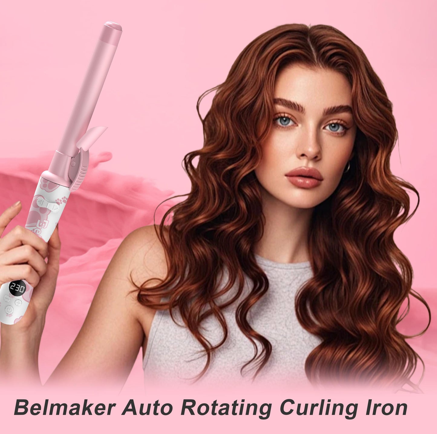 Rotating Ceramic Curling Iron - 1-Inch Barrel with Auto Shut-Off