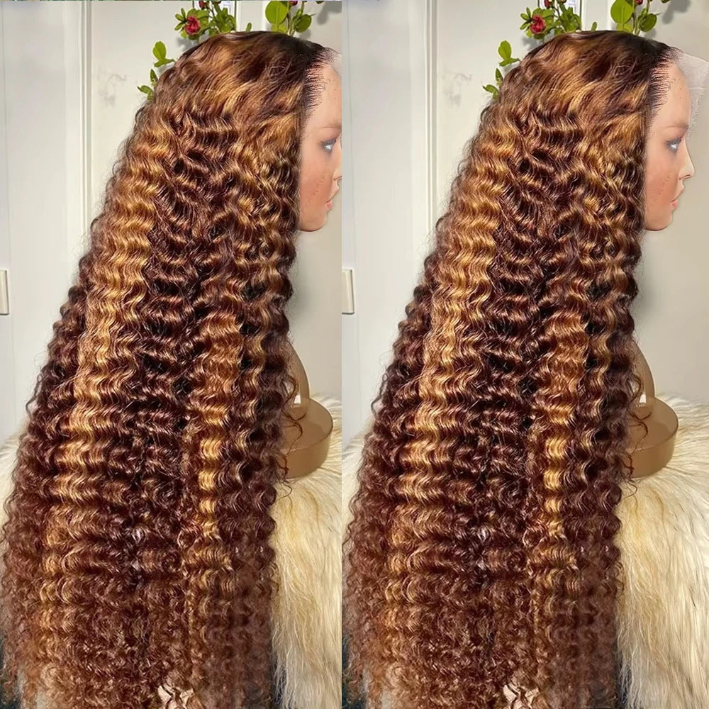 Fashionable Piano-Color Front Lace Wigs for All Face Shapes - Synthetic, High-Temp Resistant