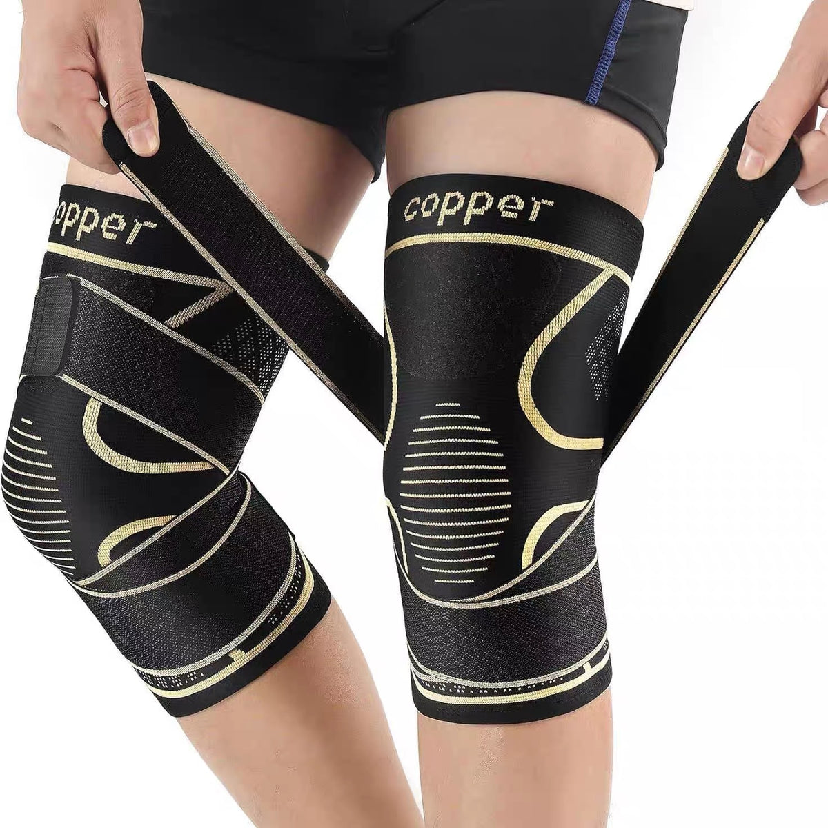Kneecap Copper Fiber Mountaineering Sports Knee Support Strap