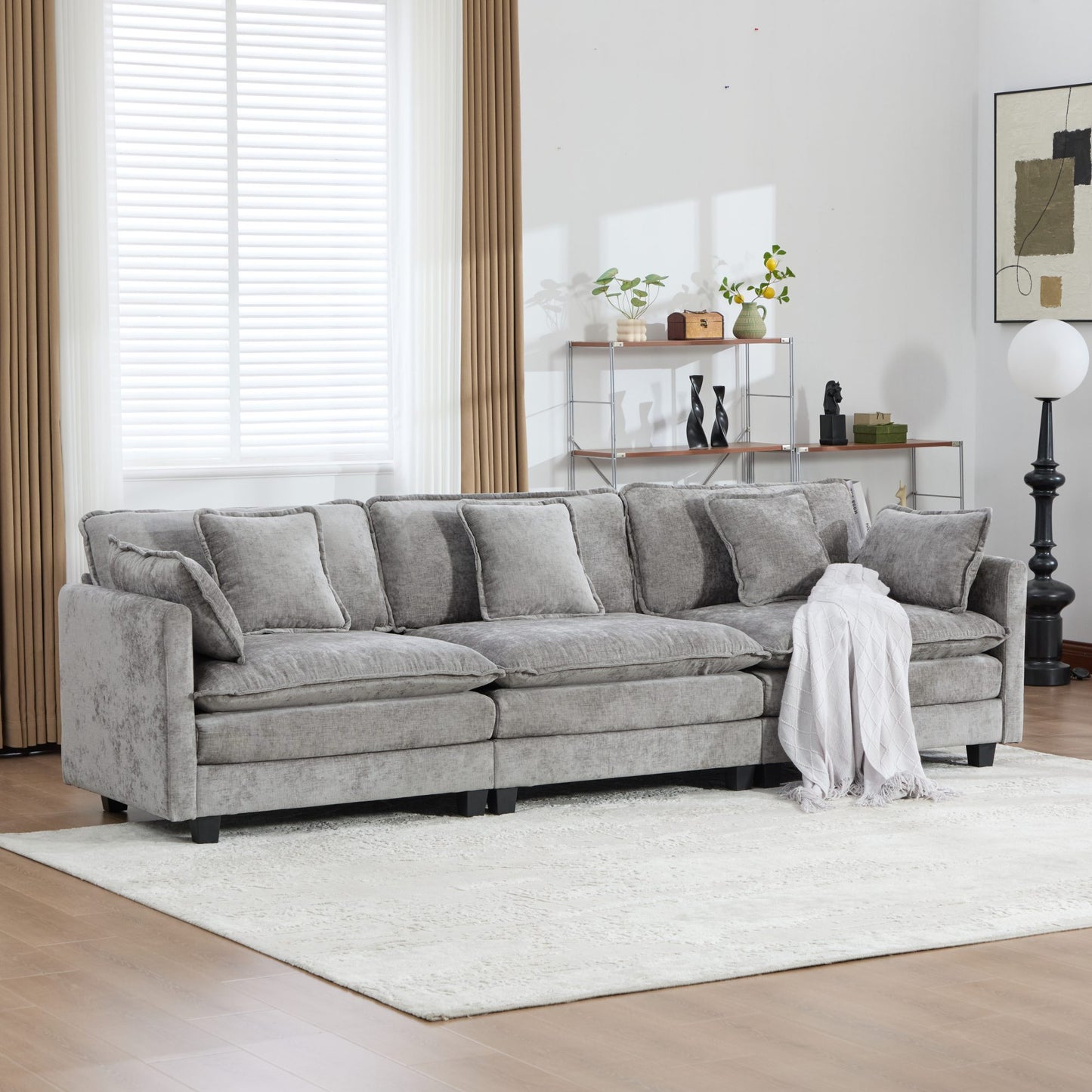 Cloud Sofa 3 Seats Ottoman Is Not Included , Modern Sectional Couch,