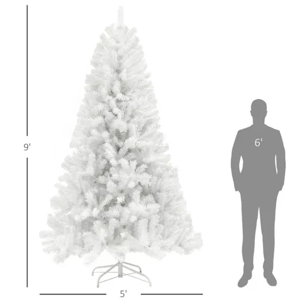 9 ft White Christmas Tree - Indoor Decorative Holiday Ornament