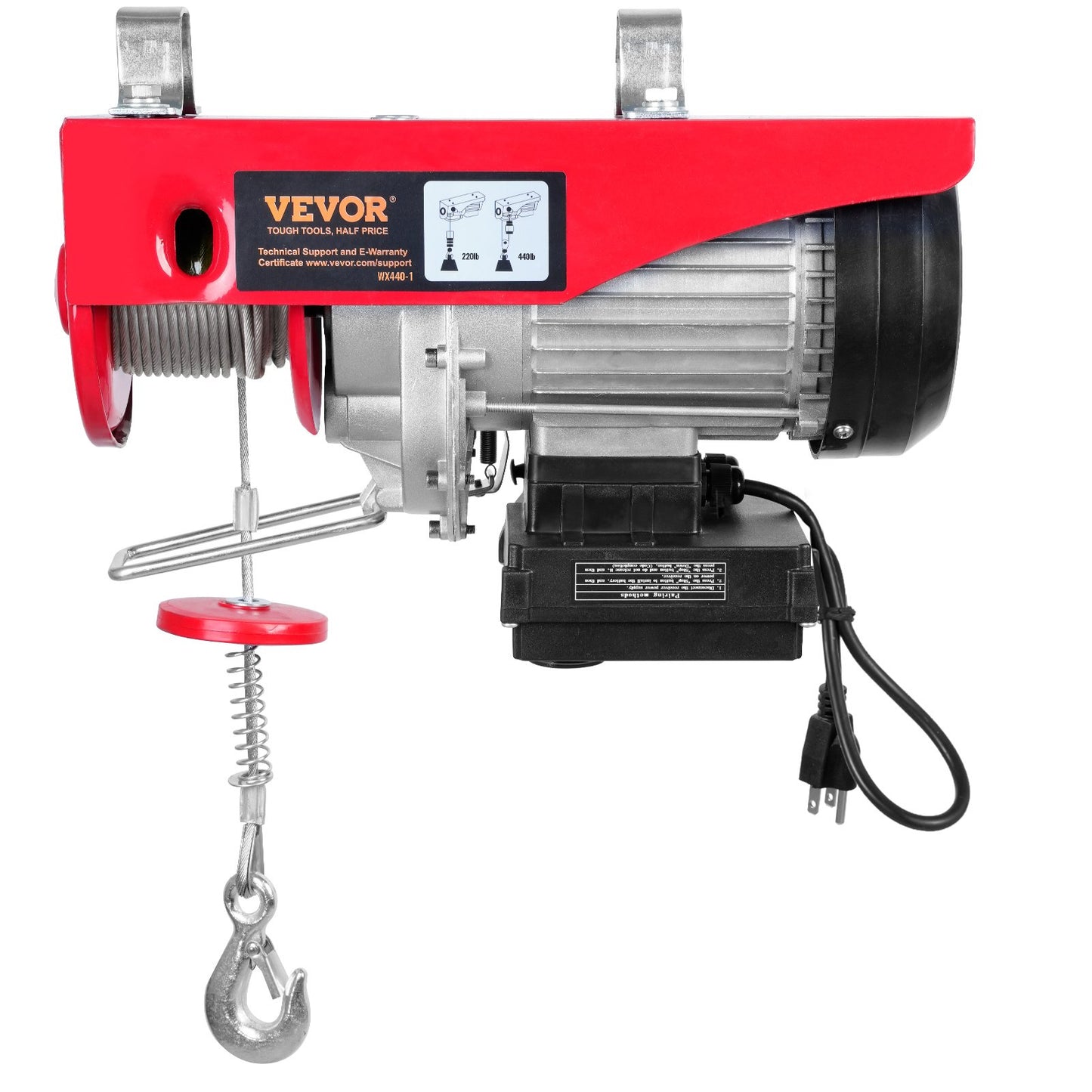 Wireless Electric Hoist 440 Lb Steel Wire Winch 110V with Remote Control