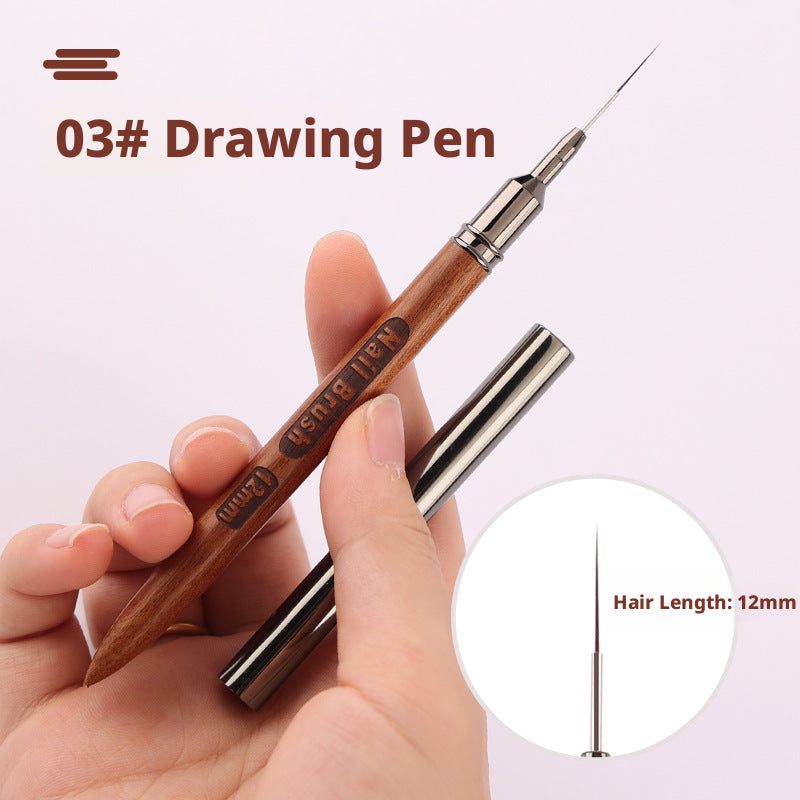 Hair Styling Needle Tube Pull Pen with Sandalwood Finish - Nylon Hair Tool