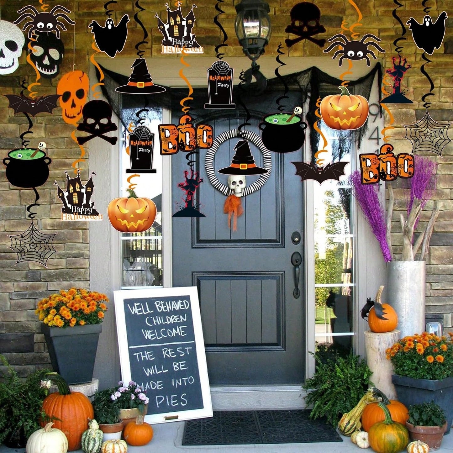36 Pcs Halloween Hanging Swirl Decorations - Spooky Ceiling Decor