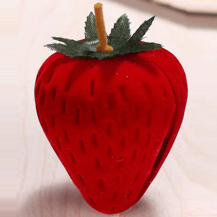 Red Strawberry Jewelry Ring Box - Proposal & Earring Storage