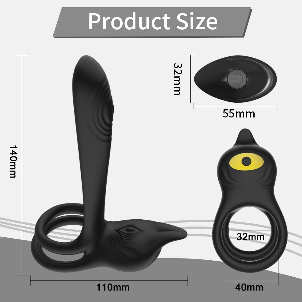 G-Spot 2-in-1 Vibrating Cock Ring with 10 Modes - Couples Vibrator