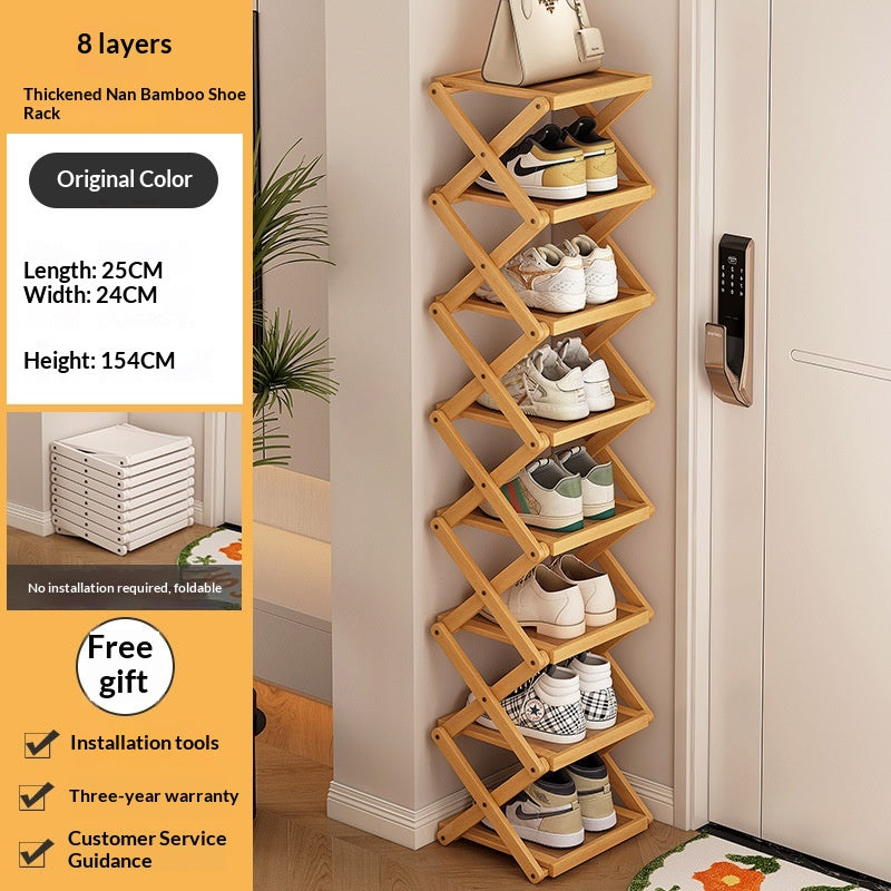 Foldable Shoe Rack for Entryway Space Saving No Assembly Needed