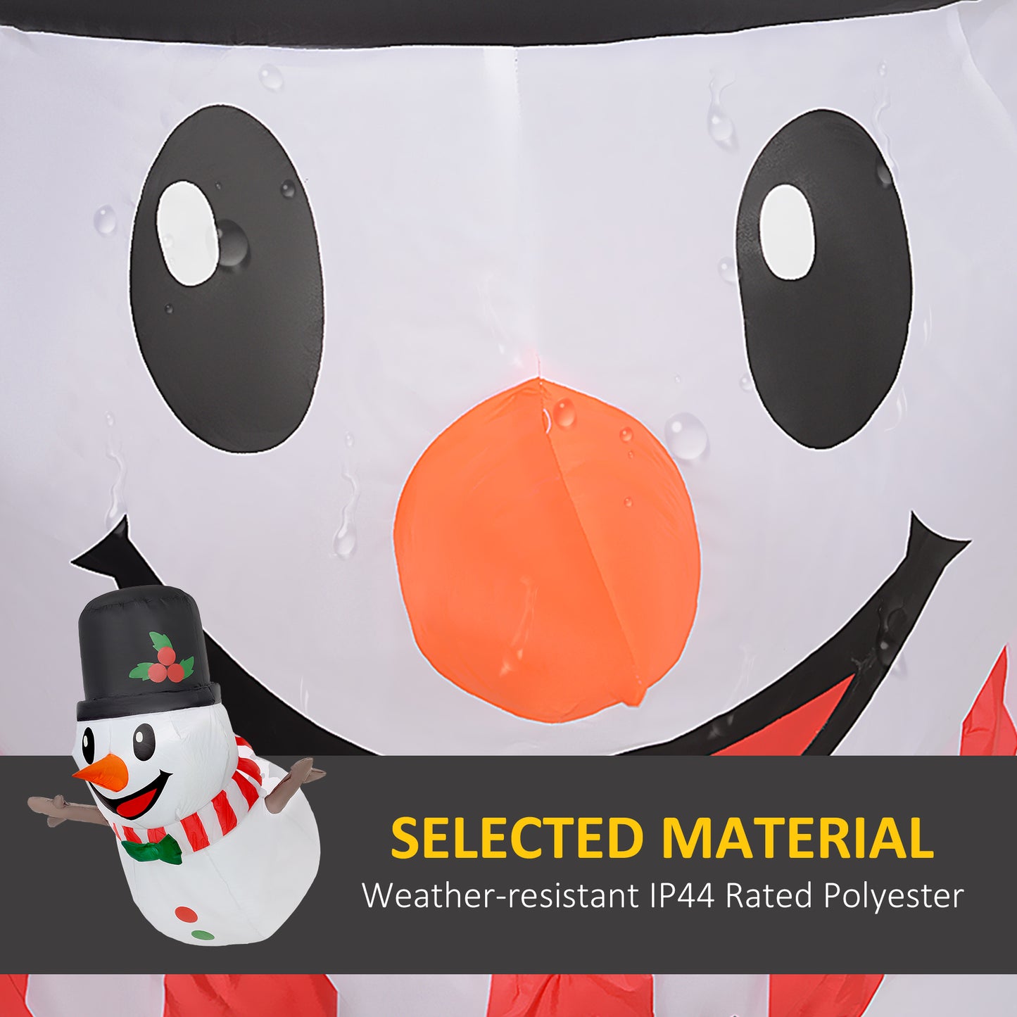 Inflatable Hanging Snowman with LED Lights - Christmas Decoration