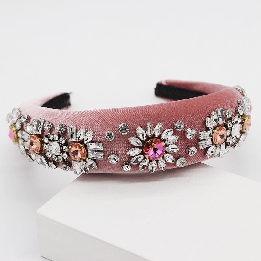 Rhinestone Flower Geometric Headband