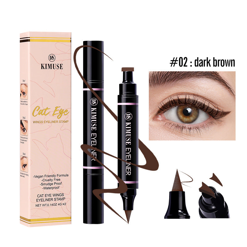 Double Head Eyeliner Set - Black, Dark Brown, White Makeup Tool for Eye Definition