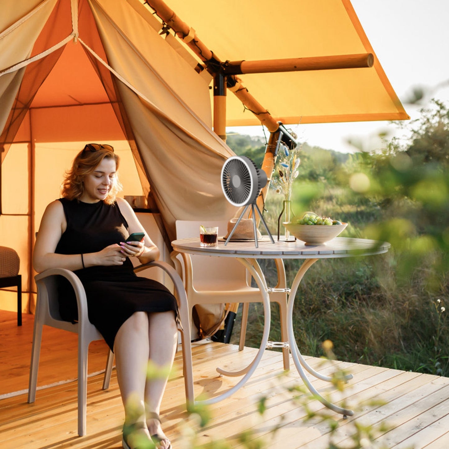 Portable Camping Fan with Lantern - 10000mAh Rechargeable Battery