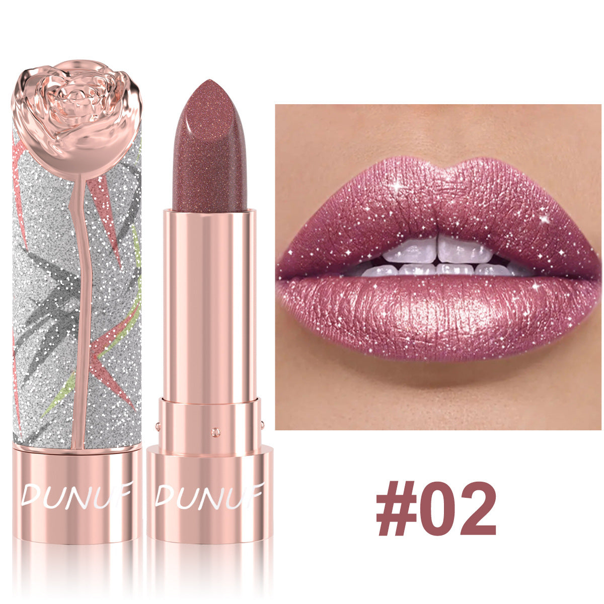 Pearlescent Metallic Lipstick with Gold Shimmer - 6 Colors, Starry Sky Series