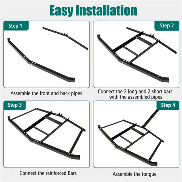 74" Heavy-Duty Tow-Behind Drag Harrow - Leveling Tool for Driveway, Garden & Farm