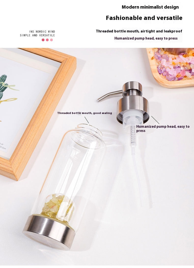 Natural Crystal Gravel Glass Bottle for Home & Garden Storage