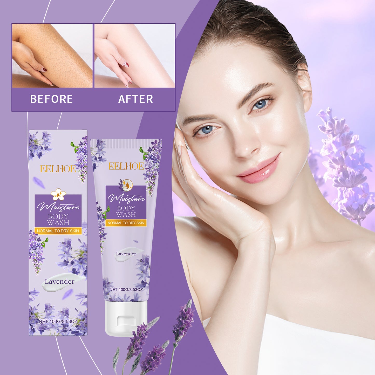 Lavender Moisturizing Body Wash - Soothing Skin Cleanser for Daily Use