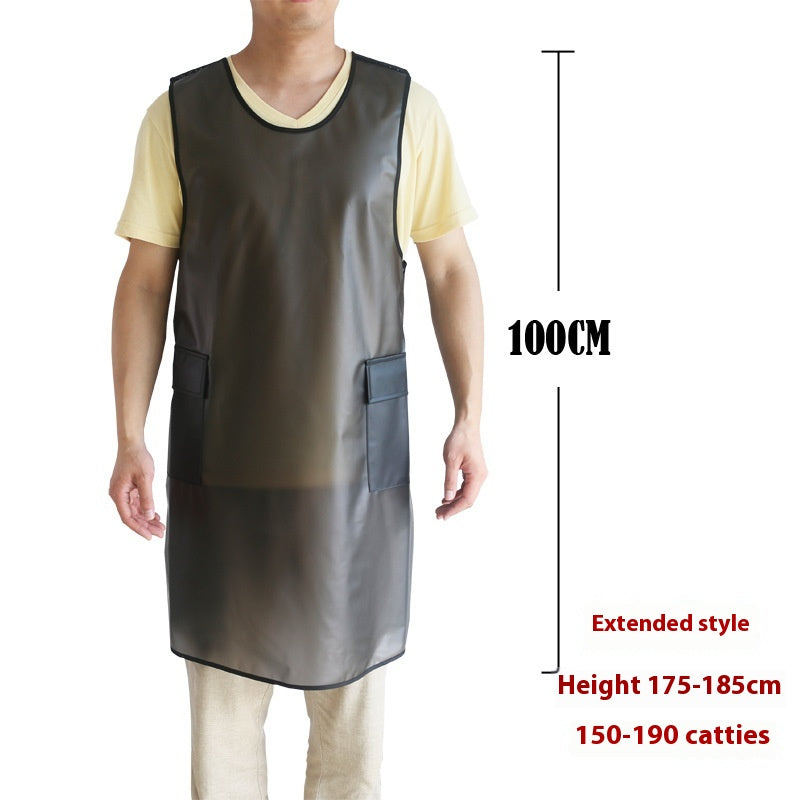 Waterproof Transparent Apron - No-Tie Kitchen Work Clothes, Eco-Friendly PVC
