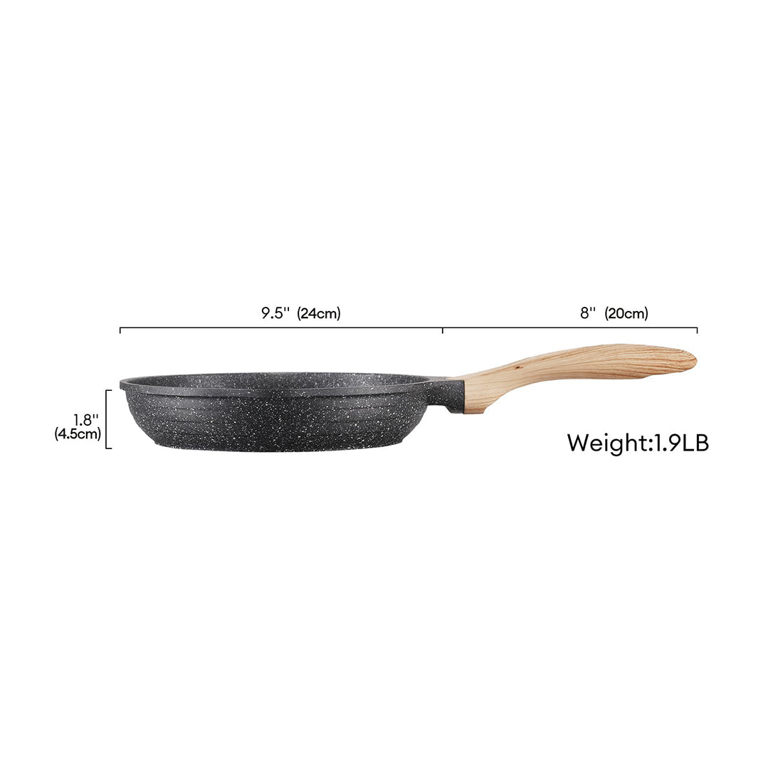 Nonstick Frying Pan with Stone Coating - Induction Skillet