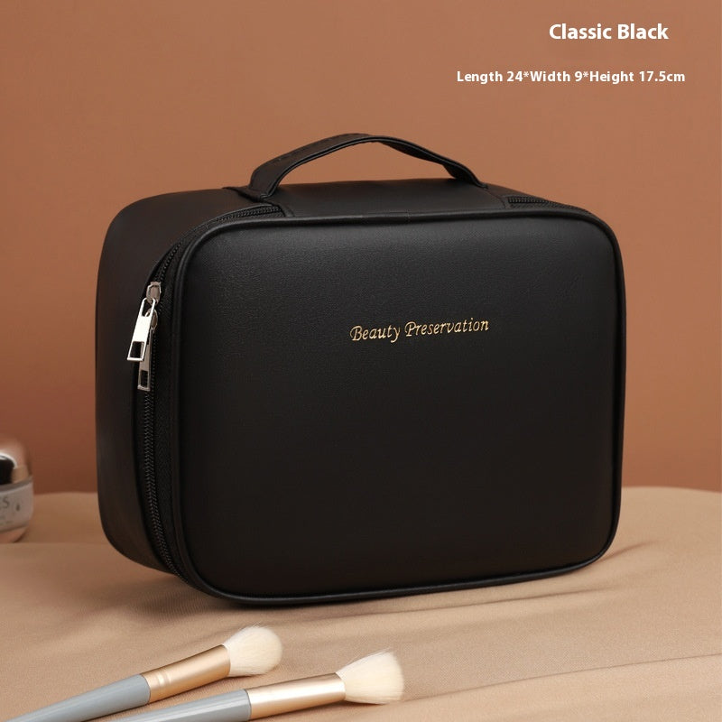 Multifunctional Cosmetic Bag with Partition Storage - Waterproof & Storable