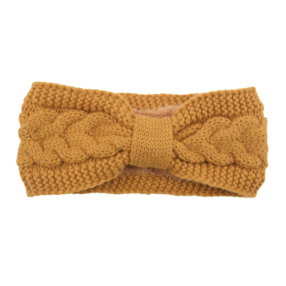 Fleece Knitted Headband Twist Bow – Multiple Colors