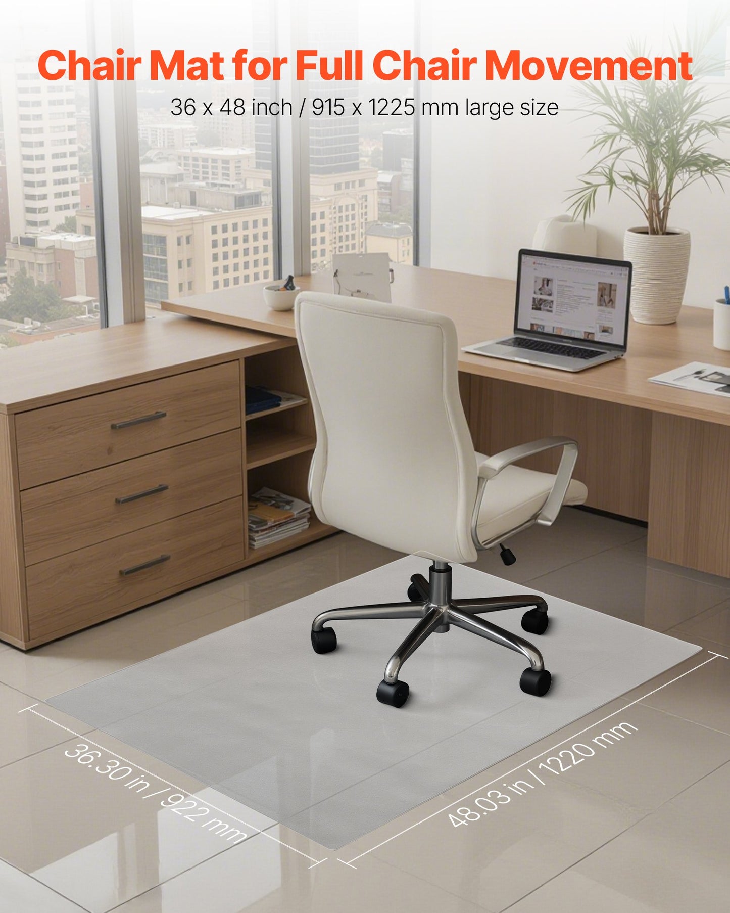 Transparent Chair Mat 36x48 for Hard Floors - Vevor