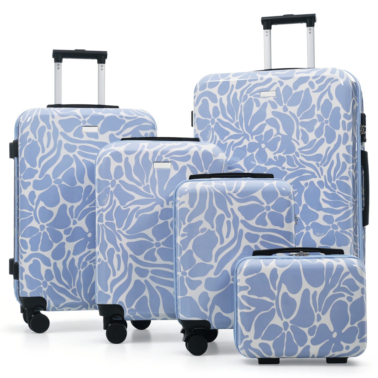 5-Piece ABS Hardside Luggage Set with TSA Lock - Blue