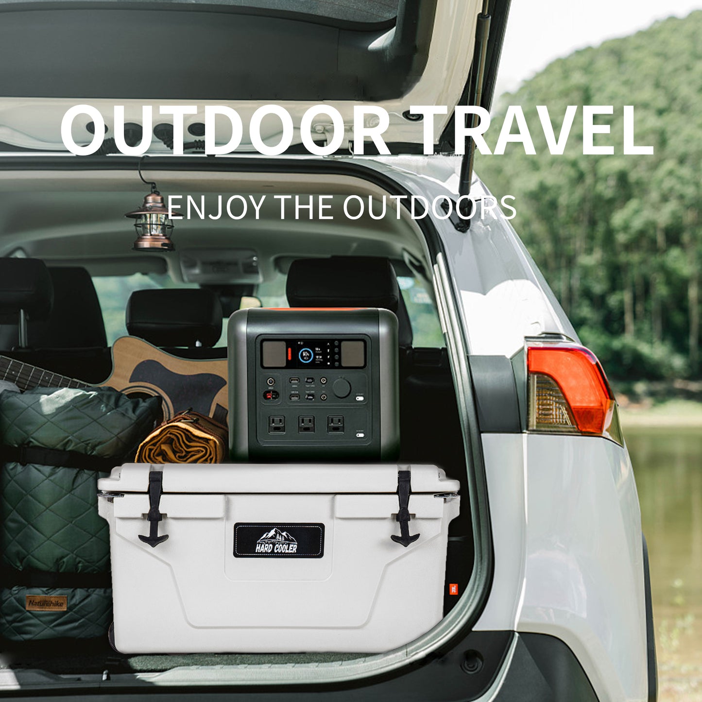 65QT Portable Insulated Cooler Box for Camping, Fishing & Outdoor Use