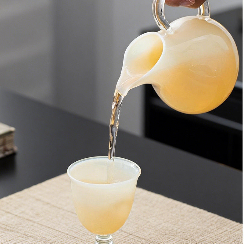Ice-Translucent Raw Jade Porcelain Teacup - White 50ml Minimalist Design
