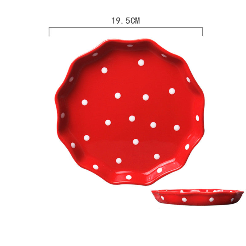 Ceramic Hand-Painted Western Style Breakfast Plate 8 Inch Microwave Safe