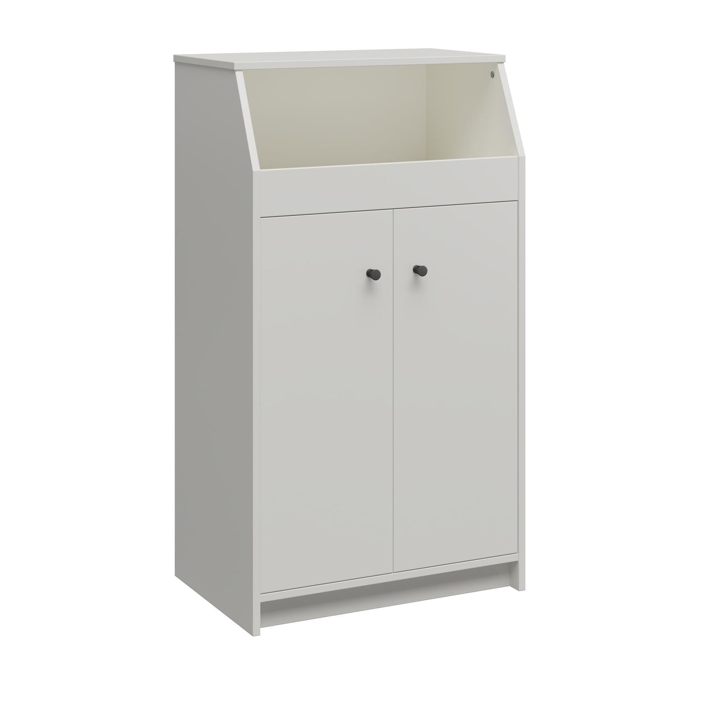 The Loft 2 Door Storage Tower - White Fiberboard Cabinet