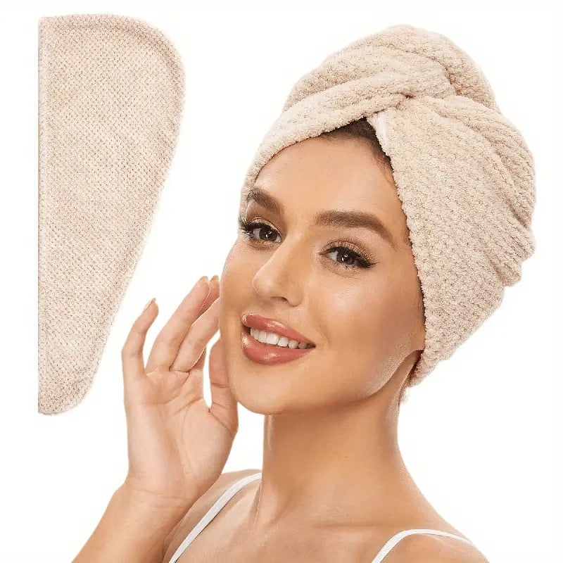 Coral Fleece Quick-Drying Hair Towel Cap Bath Hair Drying Wrap
