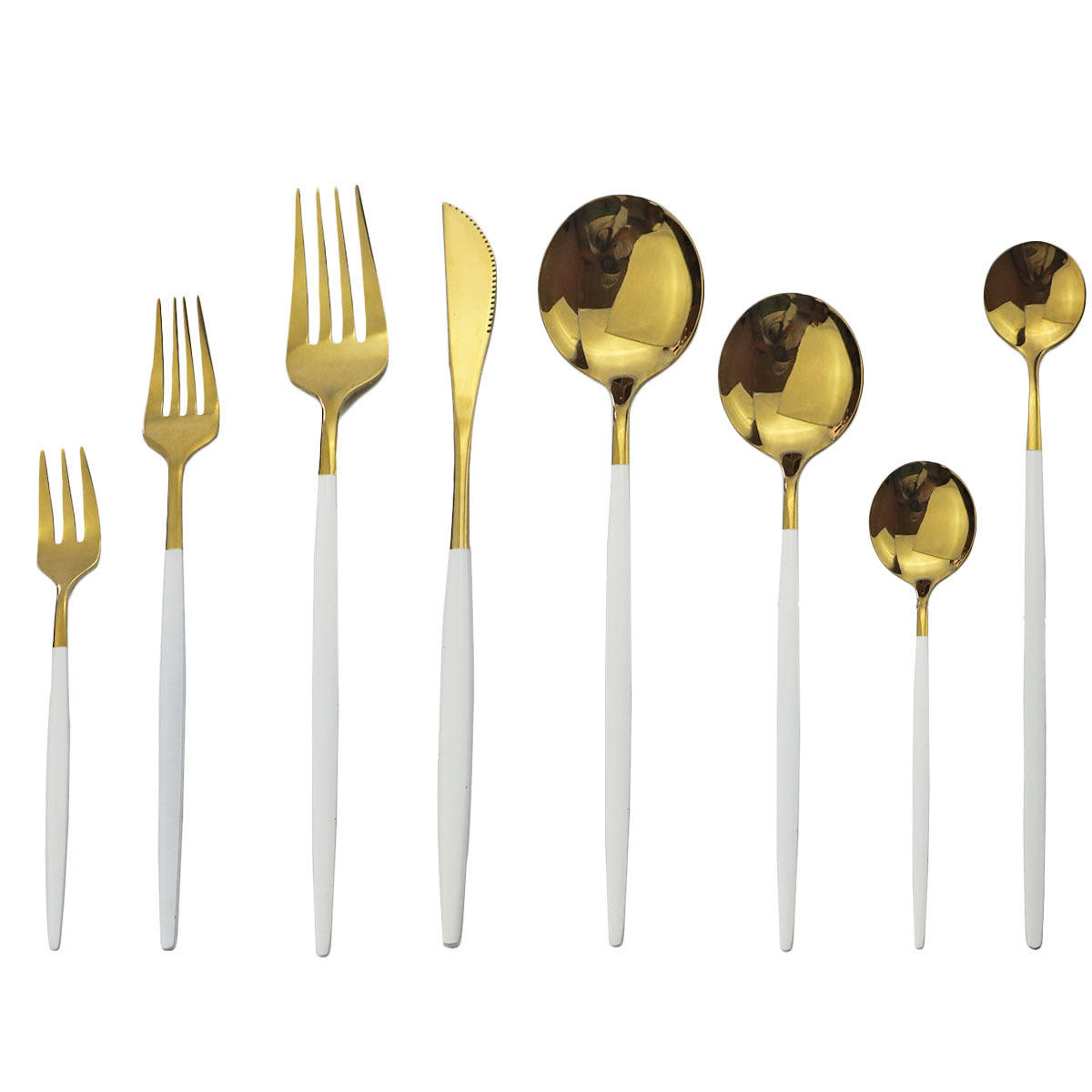 Stainless Steel Cutlery Set - Steak Knife, Fork & Spoon - Multiple Finishes