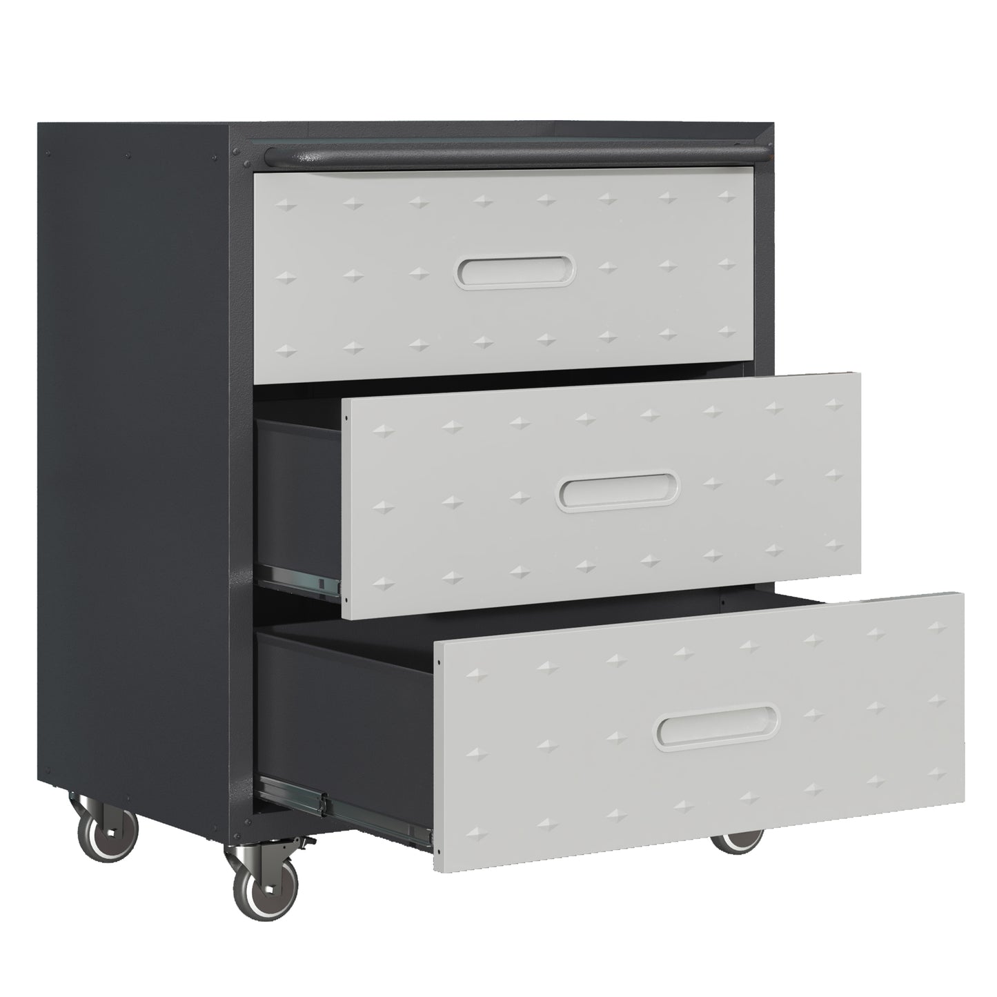 Heavy-Duty Metal Storage Cabinet with Wheels - 3 Drawer Organizer