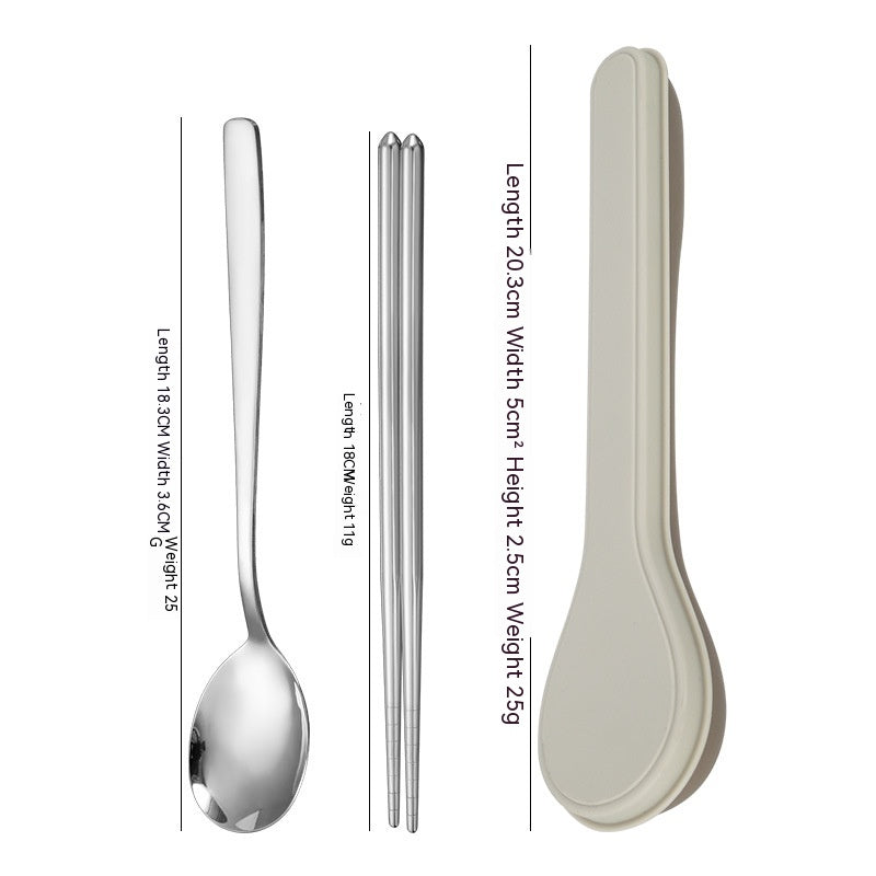Stainless Steel Portable Flatware Set - Forks, Spoons & Chopsticks