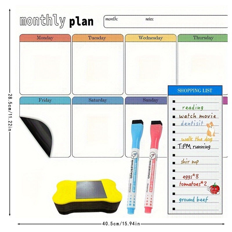 Magnetic Fridge Memo Board - Easy to Erase & Reusable